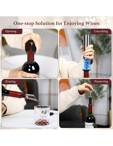 Juego de abridor de vino eléctrico BreezeSound 6 en 1