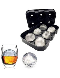 Molde de Hielo Redondo DOXISHRUKY 6 bolas de Silicona Negra 2