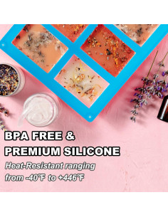 Moldes de Silicona LERYKIN 3 Piezas Rectangulares 6 Cavidades 2