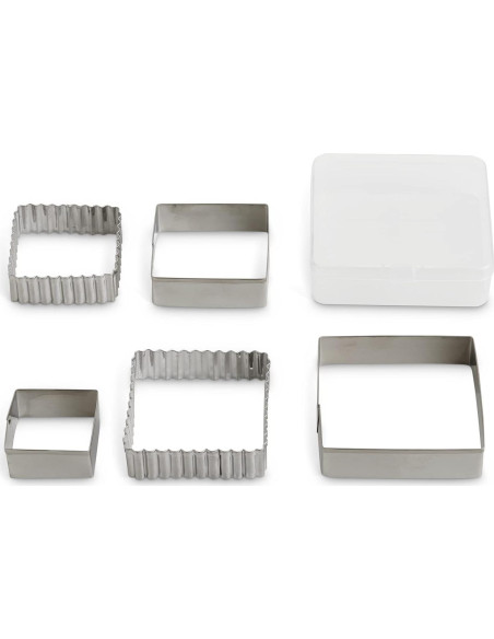Cortadores de Galletas Cuadrados Mrs. Anderson, Acero Inoxidable, Juego de 5