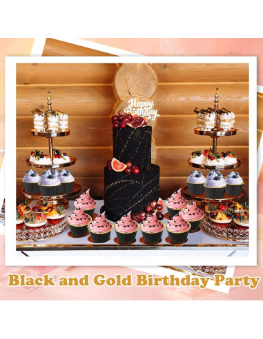 300 Forros de Cupcake Desechables Gandeer 6.86 cm Dorado/Negro