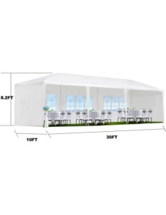 Carpa de Fiesta Exterior Hipicute 10x9m con 8 Paredes Removibles 2