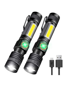 Linterna LED Recargable Hoxida 2000 Lúmenes Imán 2 Pzas