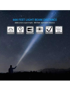 Linterna LED Recargable Hoxida 2000 Lúmenes Imán 2 Pzas 2