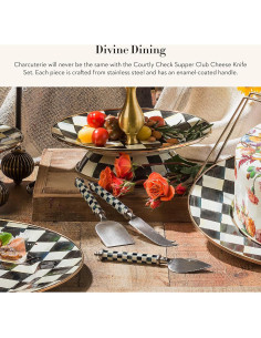 Juego de Cuchillos para Queso MacKenzie-Childs Cuadrícula 3 Pzas 2