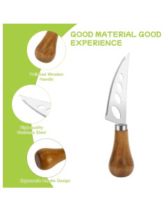 Juego de Cuchillos para Queso Goeveo 7 Piezas Acero Inoxidable 2