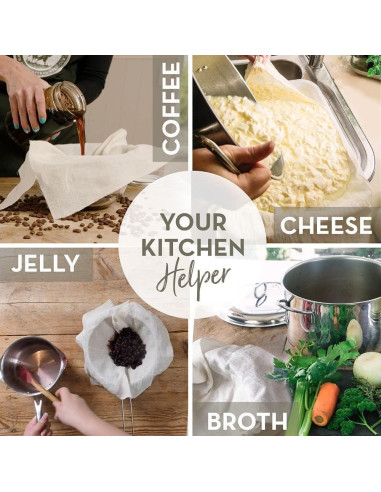 Paños de Queso de Algodón Orgánico Comfort 50.8x50.8cm - 4 Piezas