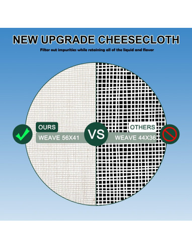 Paños de Queso de Algodón Orgánico Comfort 50.8x50.8cm - 4 Piezas