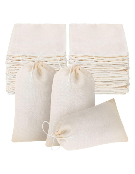 Bolsas de Tela Reutilizables Boao 50 Pcs 10x15 cm para Té y Café