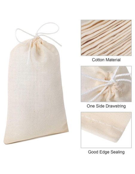 Bolsas de Tela Reutilizables Boao 50 Pcs 10x15 cm para Té y Café