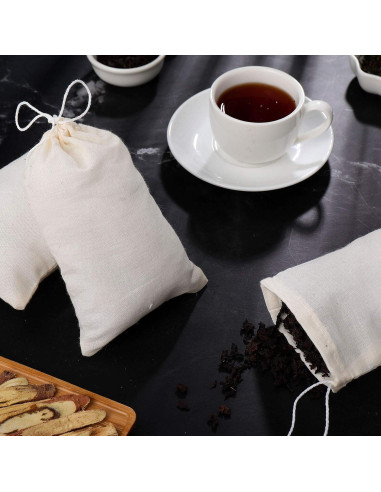Bolsas de Tela Reutilizables Boao 50 Pcs 10x15 cm para Té y Café