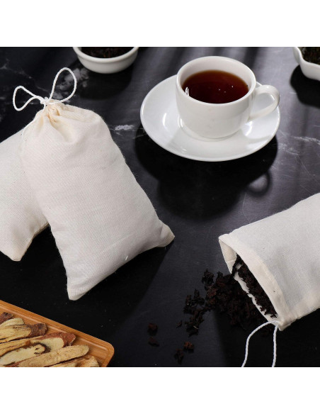 Bolsas de Tela Reutilizables Boao 50 Pcs 10x15 cm para Té y Café