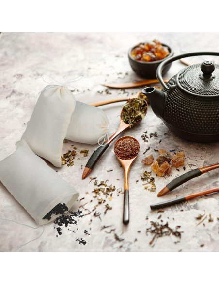 Bolsas de Tela Reutilizables Boao 50 Pcs 10x15 cm para Té y Café