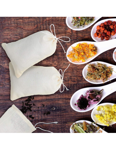 Bolsas de Tela Reutilizables Boao 50 Pcs 10x15 cm para Té y Café