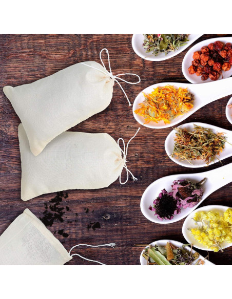 Bolsas de Tela Reutilizables Boao 50 Pcs 10x15 cm para Té y Café