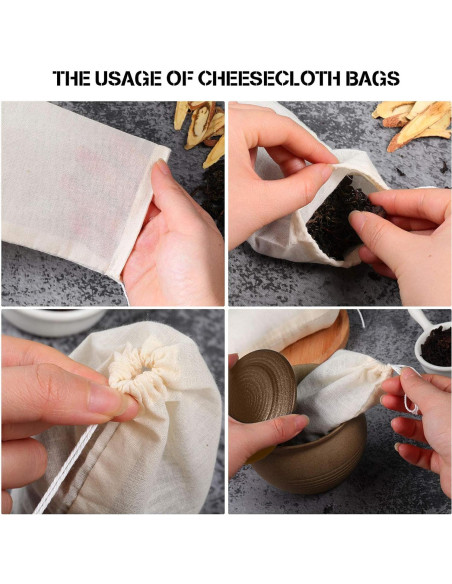 Bolsas de Tela Reutilizables Boao 50 Pcs 10x15 cm para Té y Café