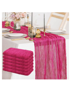 Caminito de Mesa de Gasa de Queso Rosa Fucsia 6 Paquete 3 m