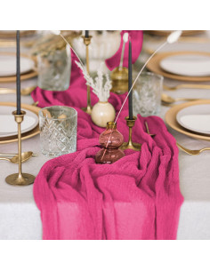 Caminito de Mesa de Gasa de Queso Rosa Fucsia 6 Paquete 3 m 2