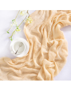 Caminito de Mesa Boho DeZerlor Gasa Champagne 2 Piezas 120 cm 2