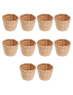 Cestas de Mimbre Artificiales Zerodeko 10 Piezas 7.5x7.5cm