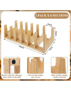 Soporte para Ollas y Sartenes de Bambú Suclain - 2 Piezas 2