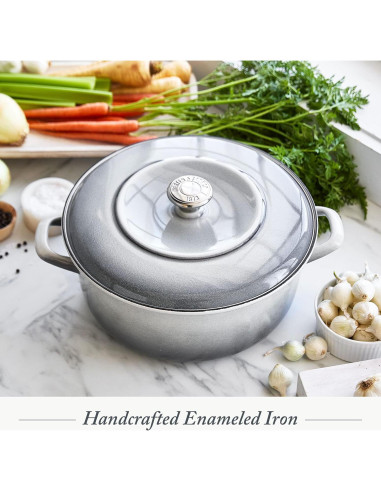 Olla Holandesa Merten & Storck 5.3QT Hierro Enameled Gris Nube