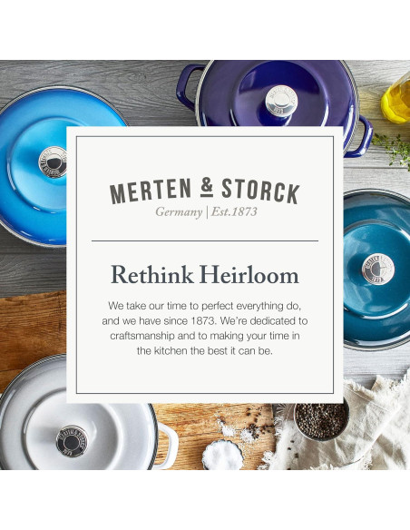 Olla Holandesa Merten & Storck 5.3QT Hierro Enameled Gris Nube