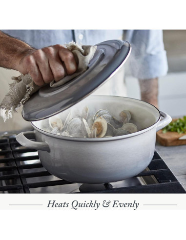 Olla Holandesa Merten & Storck 5.3QT Hierro Enameled Gris Nube