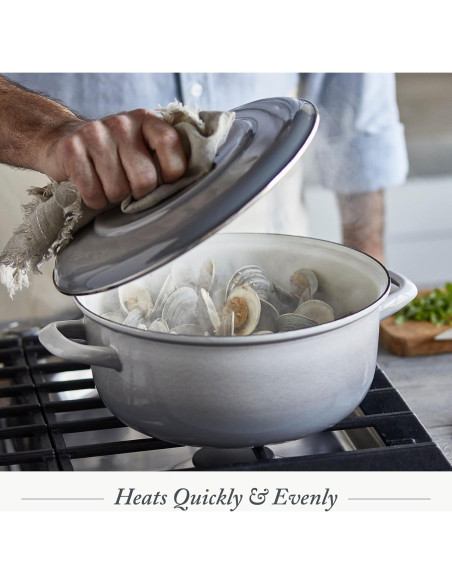 Olla Holandesa Merten & Storck 5.3QT Hierro Enameled Gris Nube