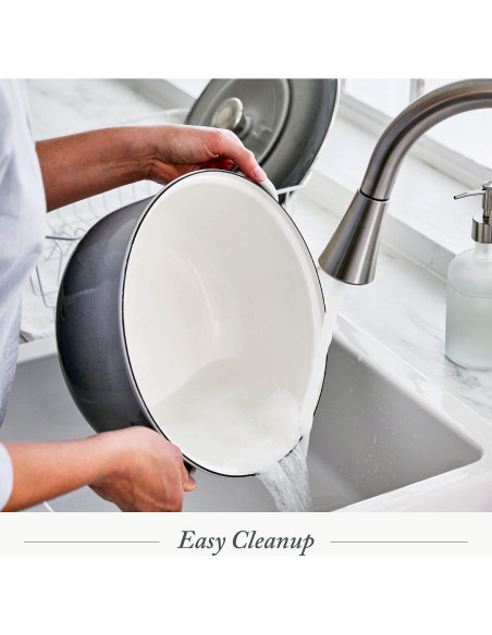 Olla Holandesa Merten & Storck 5.3QT Hierro Enameled Gris Nube