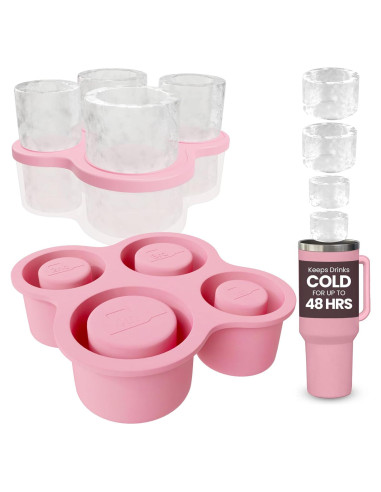 Bandeja de Hielo AB&CO-LIVING Rosa 4 Anillos para Taza