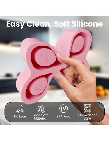 Bandeja de Hielo AB&CO-LIVING Rosa 4 Anillos para Taza