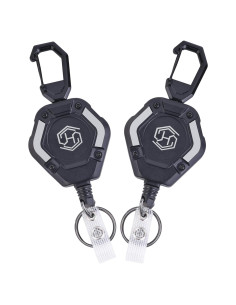 Paquete de 2 llaveros retráctiles Chambom 81.3 cm negro