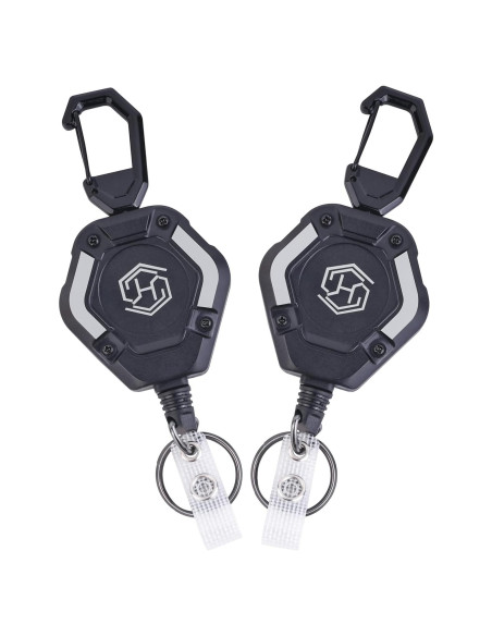 Paquete de 2 llaveros retráctiles Chambom 81.3 cm negro Paquete de 2 llaveros retráctiles Chambom 81.3 cm negro