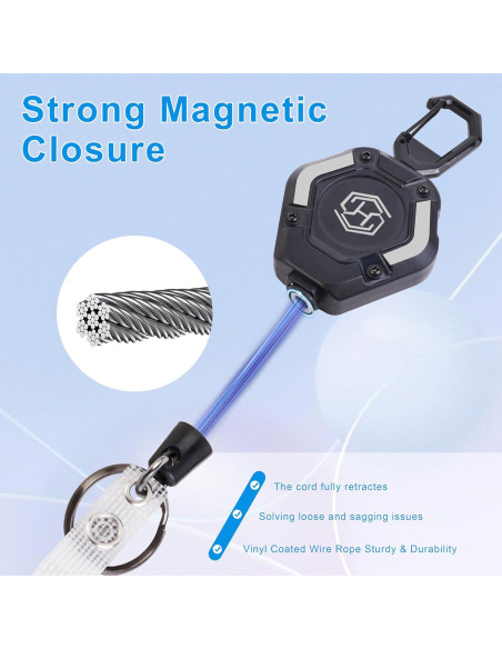 Paquete de 2 llaveros retráctiles Chambom 81.3 cm negro Paquete de 2 llaveros retráctiles Chambom 81.3 cm negro