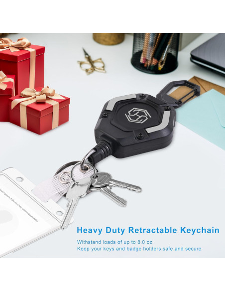 Paquete de 2 llaveros retráctiles Chambom 81.3 cm negro Paquete de 2 llaveros retráctiles Chambom 81.3 cm negro