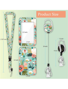 Porta Credencial ID UTGYRRIK con Cordón y Carrete Retráctil 2