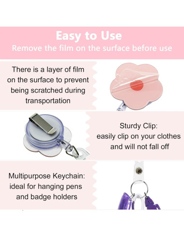 Set de Accesorios para Enfermeras Uaimvie - 2 Paquetes Rosa y Púrpura