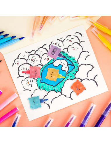 Marcadores Fluorescentes en Forma de Oso MAGICLULU 6 Pcs