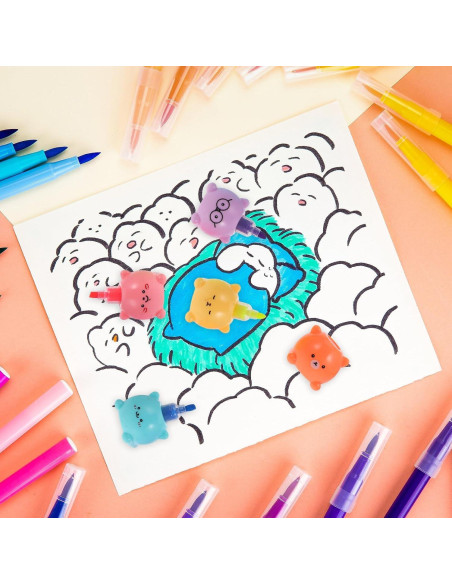 Marcadores Fluorescentes en Forma de Oso MAGICLULU 6 Pcs