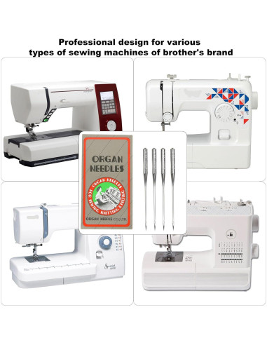 50 Agujas de Máquina de Coser Brother 75/11 para Bordado
