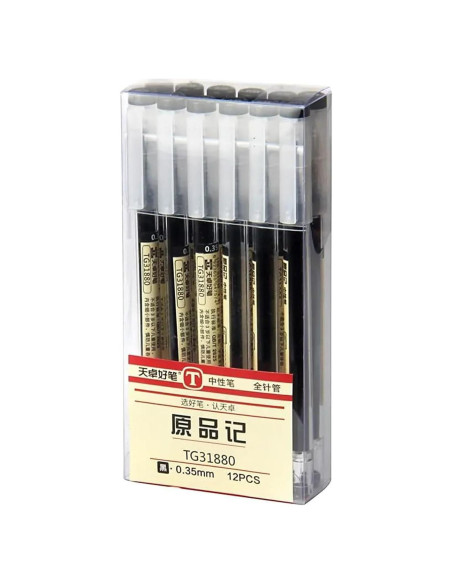 Bolígrafos de Gel BEMLP 0.35mm Ultra Fina 12 Piezas Negro