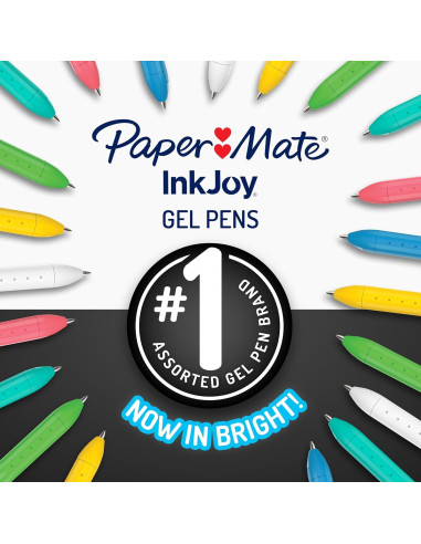 Bolígrafos de Gel Paper Mate InkJoy 6 Colores Punta Media 0.7mm