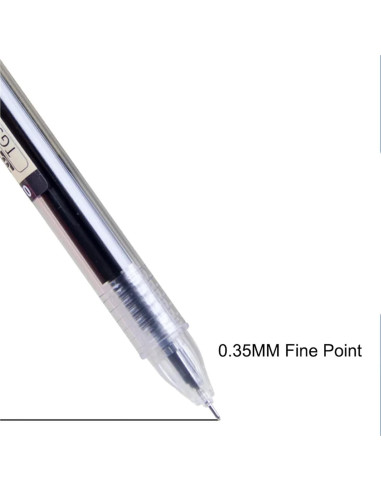 Bolígrafos de Gel BEMLP 0.35mm Ultra Fina 12 Piezas Negro
