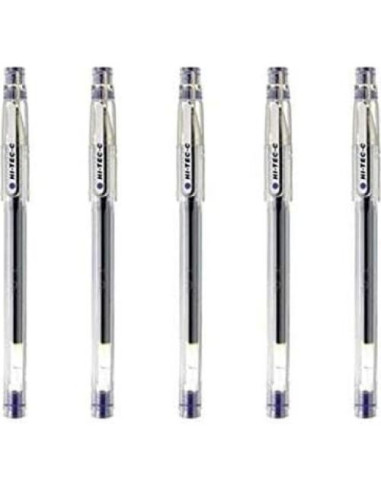 Bolígrafo de Gel Pilot Hi-Tec-C 04, Punta Ultra Fina 0.4mm, Tinta Azul, Paquete de 5