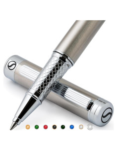 Bolígrafo Rollerball Scriveiner Acero Inoxidable 0.7mm Negro