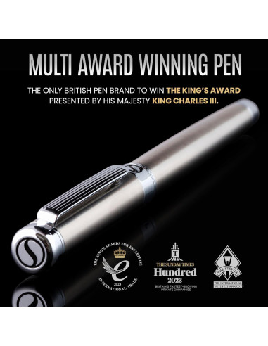 Bolígrafo Rollerball Scriveiner Acero Inoxidable 0.7mm Negro