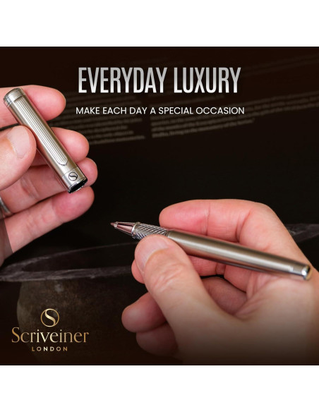 Bolígrafo Rollerball Scriveiner Acero Inoxidable 0.7mm Negro