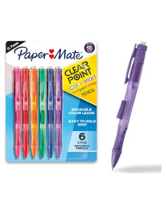 Lápices Mecánicos Paper Mate Clearpoint 0.7 mm Colores Vibrantes Paquete de 6