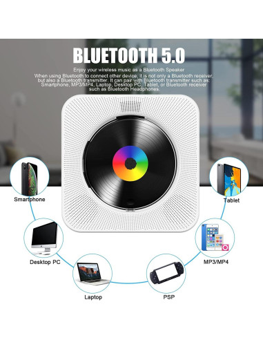 Reproductor de CD Gueray G906 Blanco Bluetooth HiFi USB